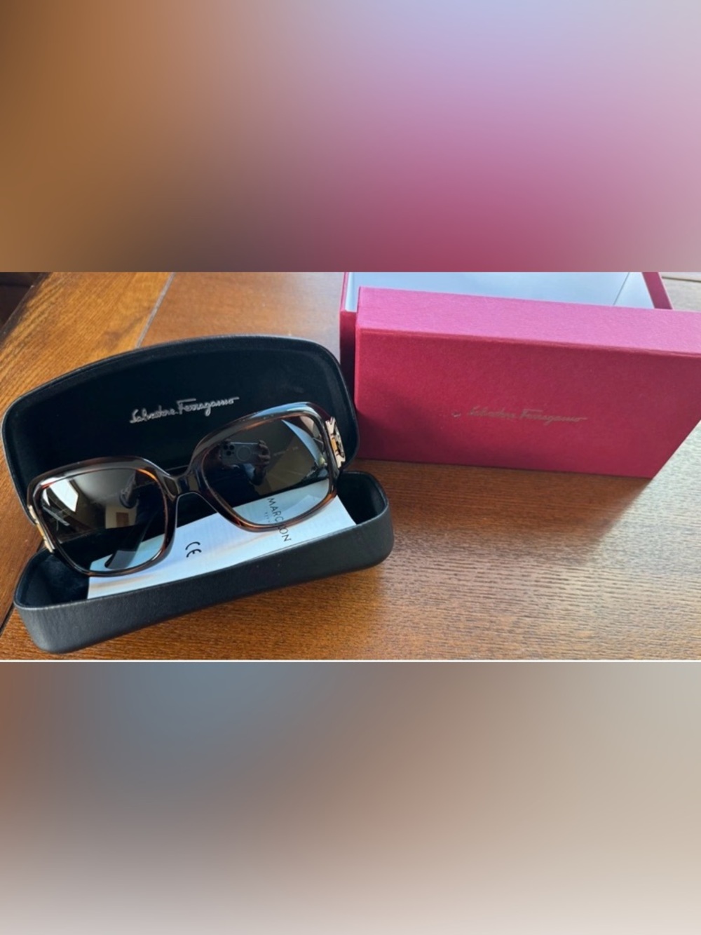 FERRAGAMO SF 666S-238-125 OVERSIZED TORTOISE SHELL SUNGLASSES W/COA - Picture 10 of 12
